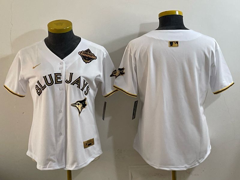 Women Toronto Blue Jays Blank White Gold 5th Throwback 2026 Nike MLB Jersey style 01